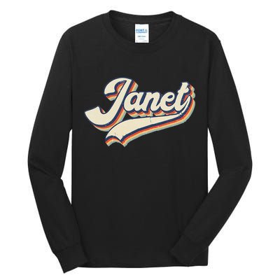Vintage Janet Retro First Name Personalized 1970s Love Janet Tall Long Sleeve T-Shirt