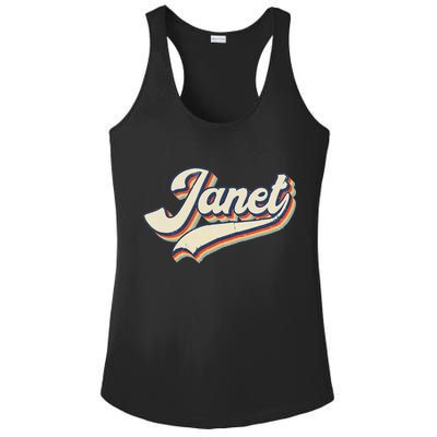 Vintage Janet Retro First Name Personalized 1970s Love Janet Ladies PosiCharge Competitor Racerback Tank
