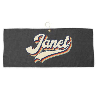 Vintage Janet Retro First Name Personalized 1970s Love Janet Large Microfiber Waffle Golf Towel