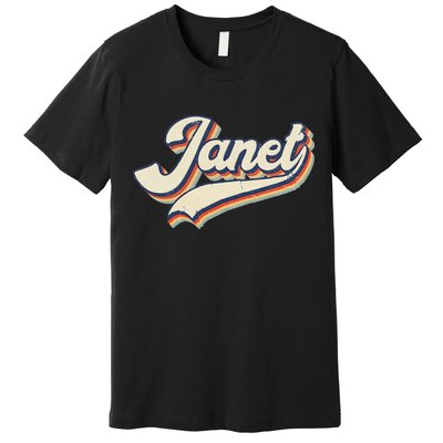 Vintage Janet Retro First Name Personalized 1970s Love Janet Premium T-Shirt