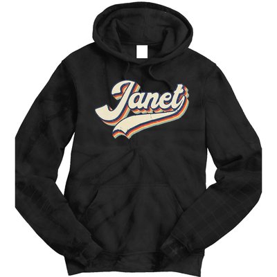 Vintage Janet Retro First Name Personalized 1970s Love Janet Tie Dye Hoodie