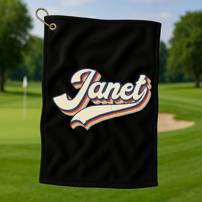 Vintage Janet Retro First Name Personalized 1970s Love Janet Golf Towel