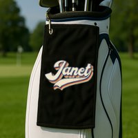 Vintage Janet Retro First Name Personalized 1970s Love Janet Golf Towel