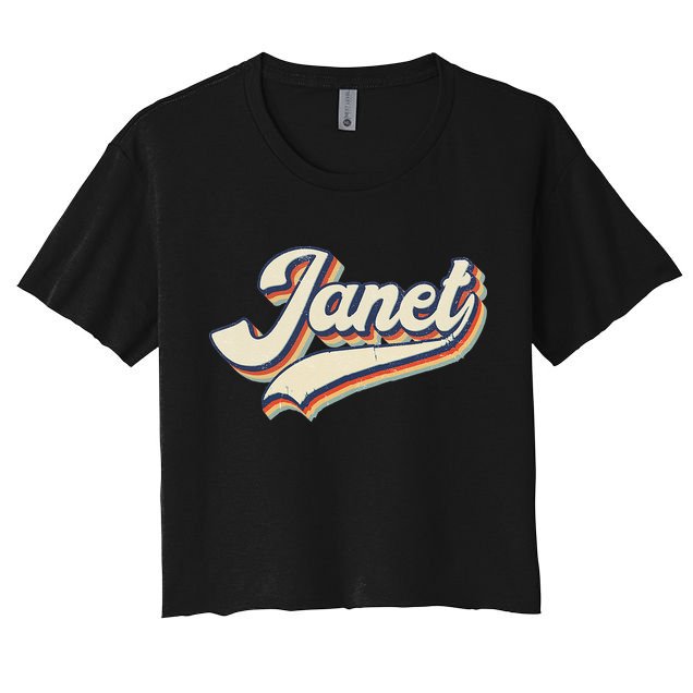 Vintage Janet Retro First Name Personalized 1970s Love Janet Crop Top