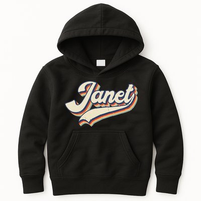 Vintage Janet Retro First Name Personalized 1970s Love Janet Kids Hoodie