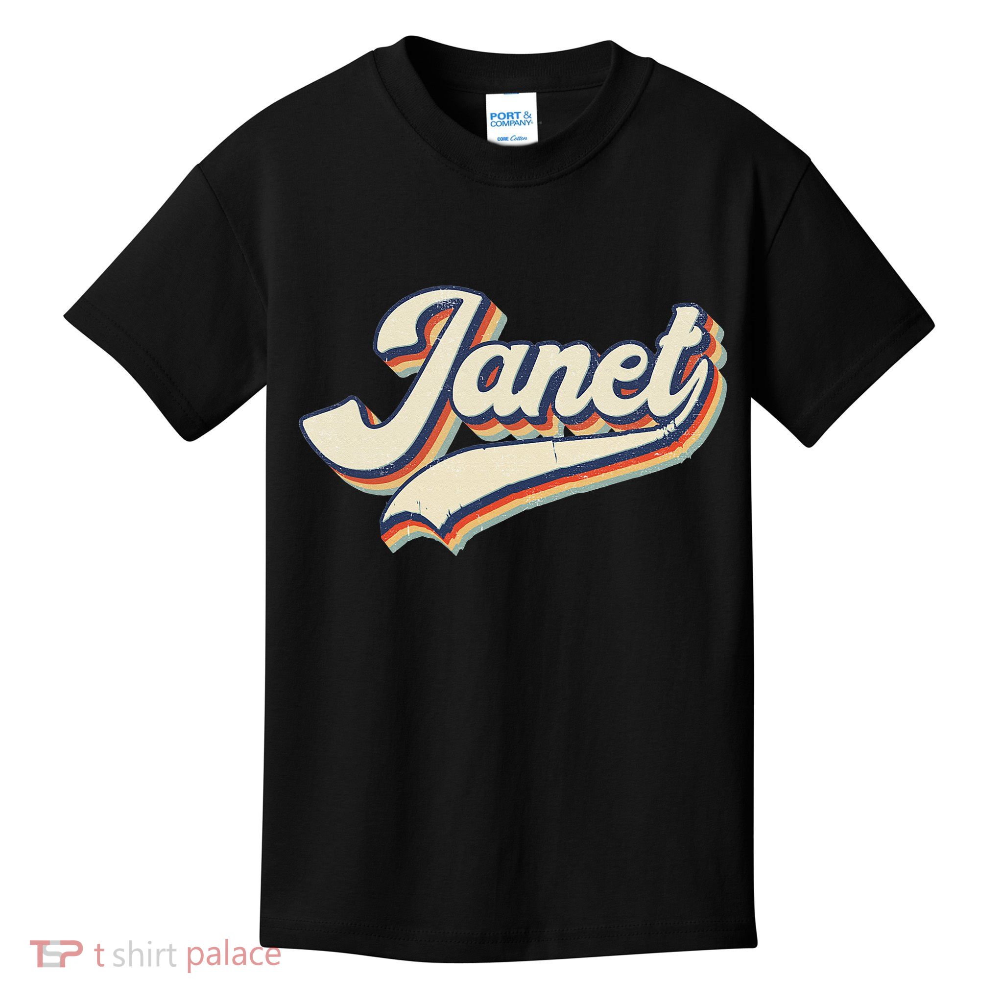 Vintage Janet Retro First Name Personalized 1970s Love Janet Kids T-Shirt