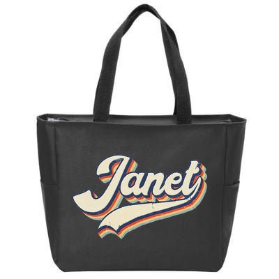 Vintage Janet Retro First Name Personalized 1970s Love Janet Zip Tote Bag