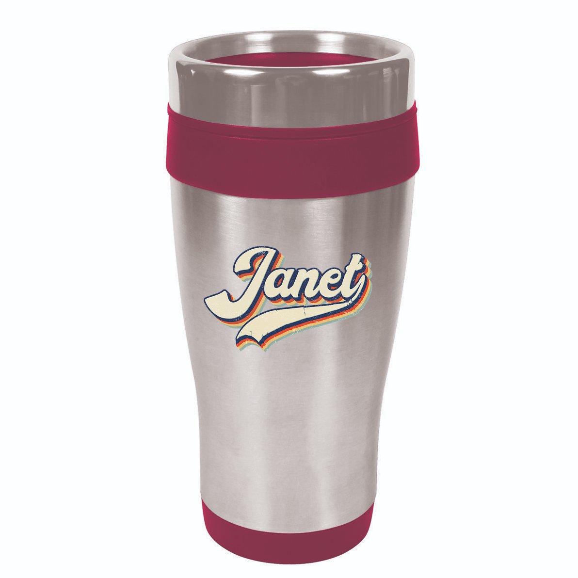 Vintage Janet Retro First Name Personalized 1970s Love Janet 16oz Travel Tumbler