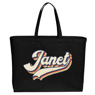 Vintage Janet Retro First Name Personalized 1970s Love Janet Cotton Canvas Jumbo Tote