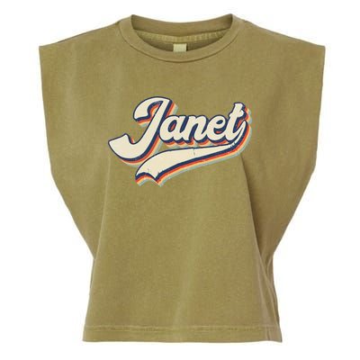 Vintage Janet Retro First Name Personalized 1970s Love Janet Garment-Dyed Women's Muscle Tee