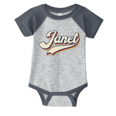Vintage Janet Retro First Name Personalized 1970s Love Janet Infant Baby Jersey Bodysuit