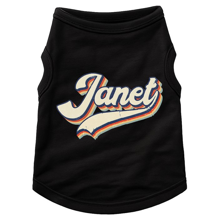Vintage Janet Retro First Name Personalized 1970s Love Janet Doggie Tank