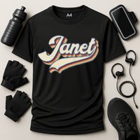 Vintage Janet Retro First Name Personalized 1970s Love Janet Performance Shirt