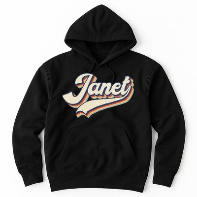 Vintage Janet Retro First Name Personalized 1970s Love Janet Hoodie