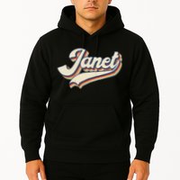 Vintage Janet Retro First Name Personalized 1970s Love Janet Hoodie