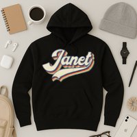 Vintage Janet Retro First Name Personalized 1970s Love Janet Hoodie