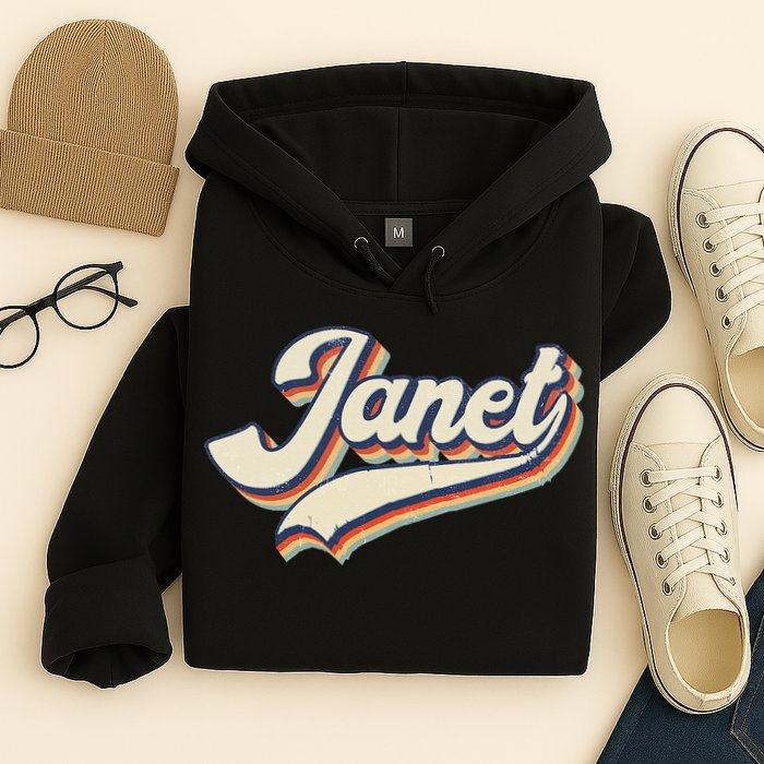 Vintage Janet Retro First Name Personalized 1970s Love Janet Hoodie