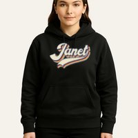 Vintage Janet Retro First Name Personalized 1970s Love Janet Hoodie