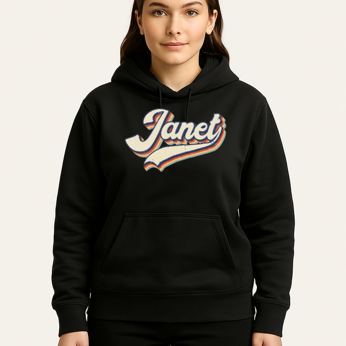Vintage Janet Retro First Name Personalized 1970s Love Janet Hoodie