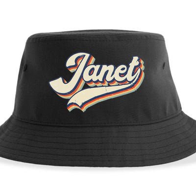Vintage Janet Retro First Name Personalized 1970s Love Janet Sustainable Bucket Hat