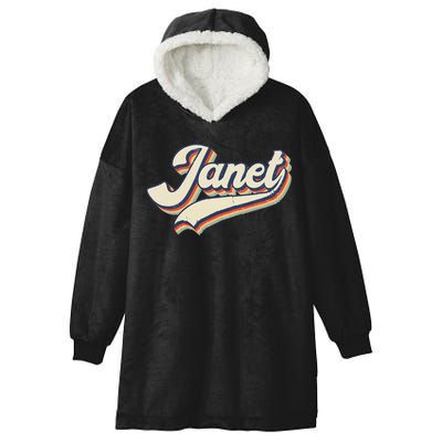 Vintage Janet Retro First Name Personalized 1970s Love Janet Hooded Wearable Blanket