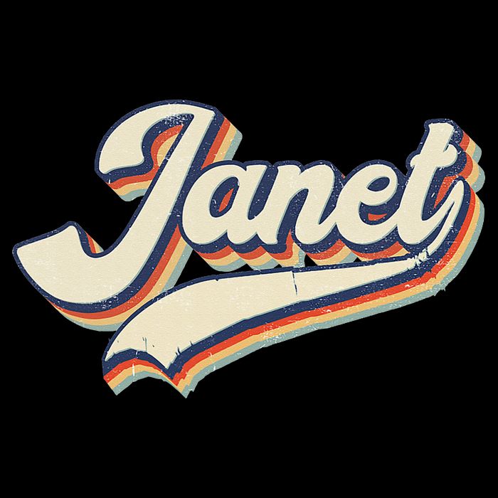 Vintage Janet Retro First Name Personalized 1970s Love Janet Button