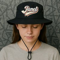 Vintage Janet Retro First Name Personalized 1970s Love Janet Bucket Hat