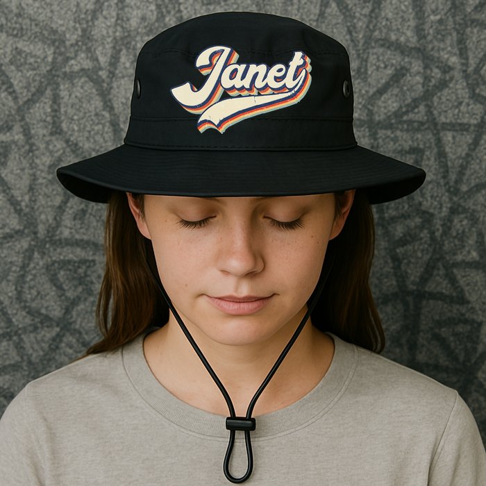 Vintage Janet Retro First Name Personalized 1970s Love Janet Bucket Hat
