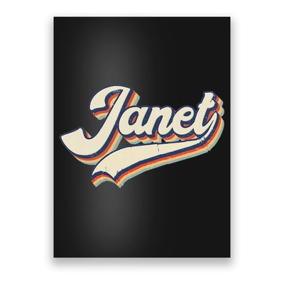 Vintage Janet Retro First Name Personalized 1970s Love Janet Poster