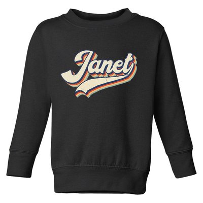 Vintage Janet Retro First Name Personalized 1970s Love Janet Toddler Sweatshirt