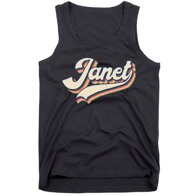 Vintage Janet Retro First Name Personalized 1970s Love Janet Tank Top