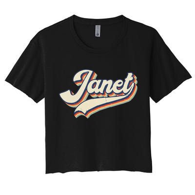 Vintage Janet Retro First Name Personalized 1970s Love Janet Crop Top