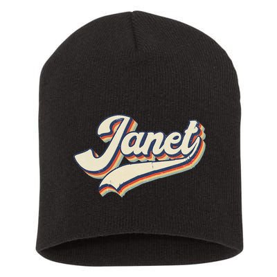 Vintage Janet Retro First Name Personalized 1970s Love Janet Short Acrylic Beanie