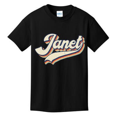 Vintage Janet Retro First Name Personalized 1970s Love Janet Kids T-Shirt