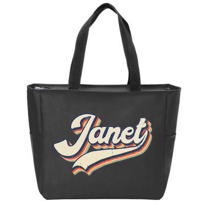 Vintage Janet Retro First Name Personalized 1970s Love Janet Zip Tote Bag