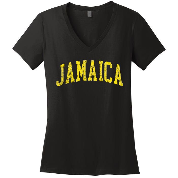 Vintage Jamaica Retro Jamaican Travel Vacation Souvenir Women's V-Neck T-Shirt