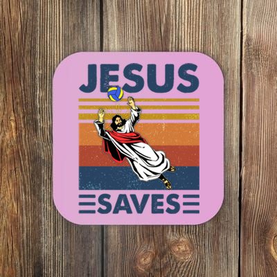 Volleyball Jesus Saves Vintage Volleyball Coach Coaster