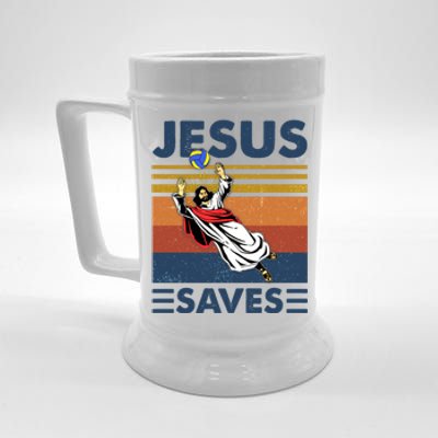 Volleyball Jesus Saves Vintage Volleyball Coach Beer Stein