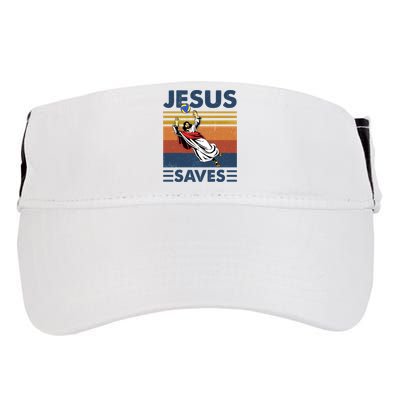 Volleyball Jesus Saves Vintage Volleyball Coach Adult Drive Performance Visor