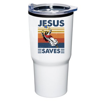 Volleyball Jesus Saves Vintage Volleyball Coach Tumbler