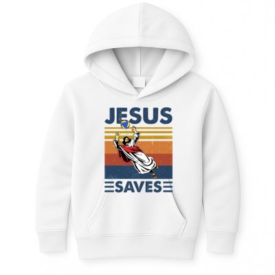 Volleyball Jesus Saves Vintage Volleyball Coach Kids Hoodie