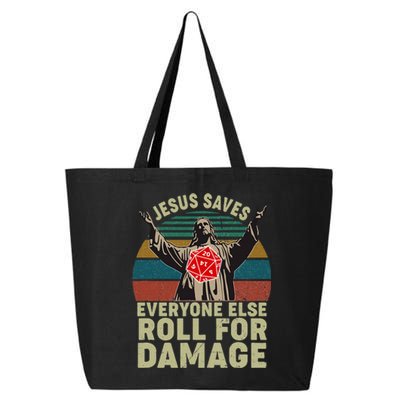 Vintage Jesus Saves Everyone Else Roll For Damage 25L Jumbo Tote