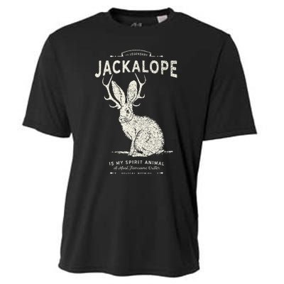 Vintage Jackalope Spirit Animal Mythical Critter Cooling Performance Crew T-Shirt