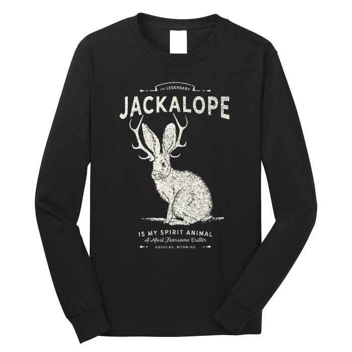 Vintage Jackalope Spirit Animal Mythical Critter Long Sleeve Shirt