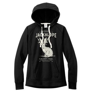 Vintage Jackalope Spirit Animal Mythical Critter Women's Fleece Hoodie