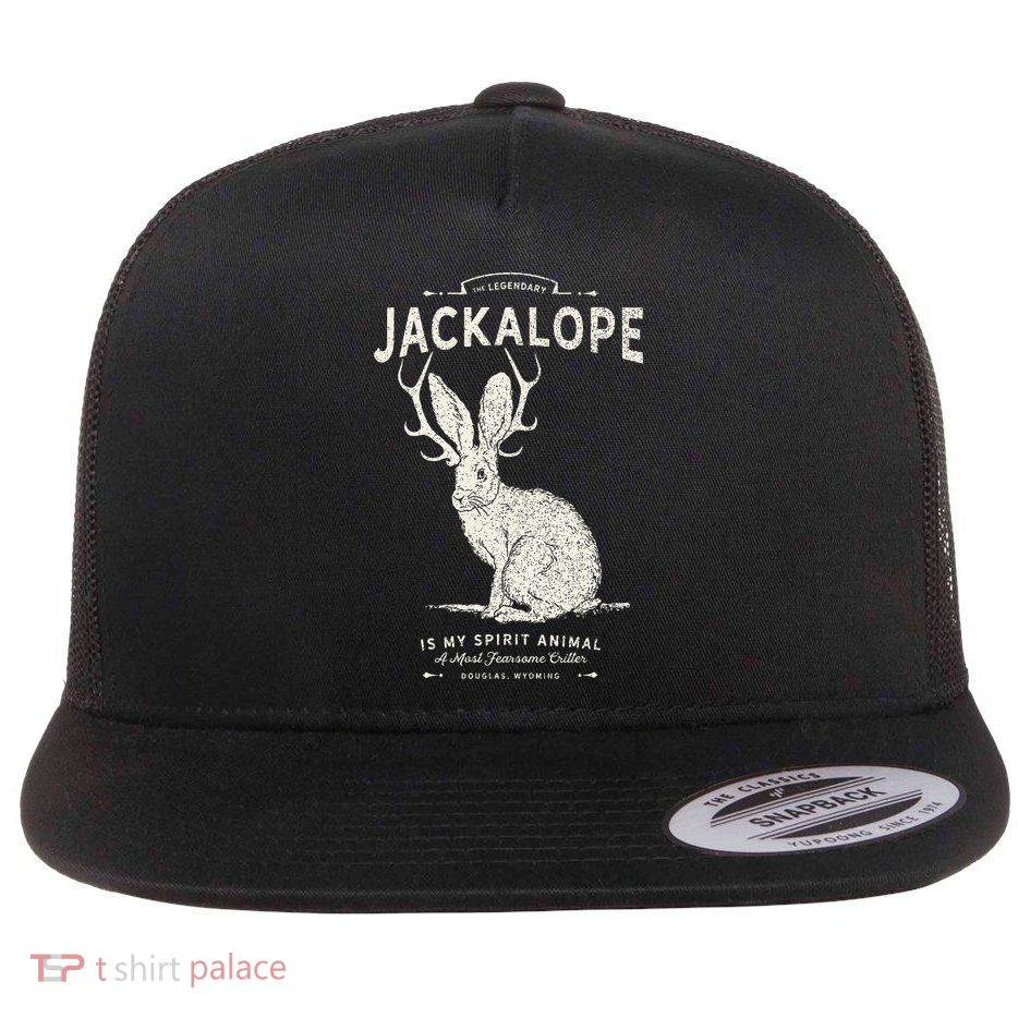 Vintage Jackalope Spirit Animal Mythical Critter Flatbill Hat