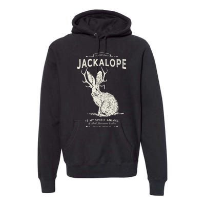 Vintage Jackalope Spirit Animal Mythical Critter Premium Hoodie