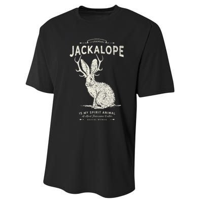 Vintage Jackalope Spirit Animal Mythical Critter Performance Sprint T-Shirt