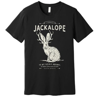 Vintage Jackalope Spirit Animal Mythical Critter Premium T-Shirt