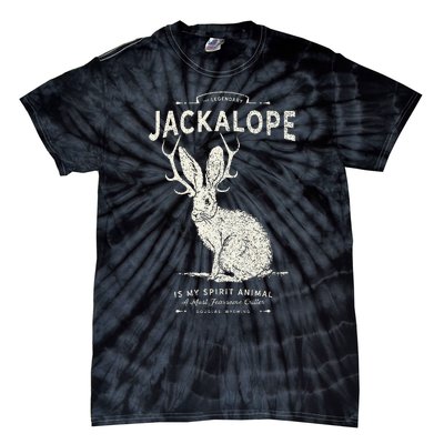 Vintage Jackalope Spirit Animal Mythical Critter Tie-Dye T-Shirt